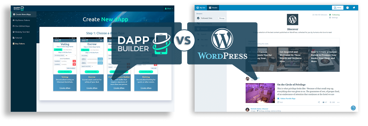 dApp Builder and Wordpress